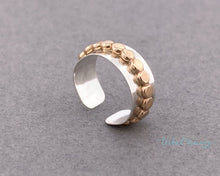 Load image into Gallery viewer, 14k Gold Fill Beaded Argentium Silver Ear Cuff - Tribal Waves Silver