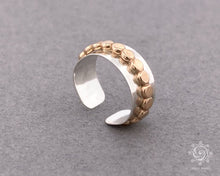 Load image into Gallery viewer, 14k Gold Fill Beaded Argentium Silver Ear Cuff - Tribal Waves Silver