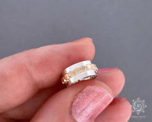 Load image into Gallery viewer, 14k Gold Fill Beaded Argentium Silver Ear Cuff - Tribal Waves Silver