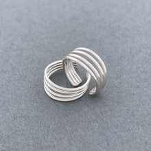 Load image into Gallery viewer, Silver 4 Band Ear Cuff