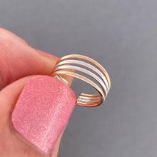 Load image into Gallery viewer, Carraroe Mixed Ear Cuff - Tribal Waves Silver