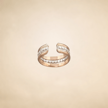 Load image into Gallery viewer, Two - Tone Beaded Ear Cuff | Silver &amp; 14K Gold Filled - Tribal Waves Silver