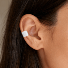 Load image into Gallery viewer, Bold Argentium Silver Ear Cuff - Tribal Waves Silver