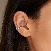 Load image into Gallery viewer, Filigree Sterling Silver Oxidized Ear Cuff - Tribal Waves Silver