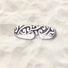 Load image into Gallery viewer, Filigree Sterling Silver Adjustable Toe Ring - Tribal Waves Silver