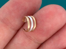 Load image into Gallery viewer, Triple Domed Mini Ear Cuff - Tribal Waves Silver
