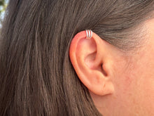 Load image into Gallery viewer, Triple Domed Mini Ear Cuff - Tribal Waves Silver