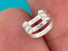 Load image into Gallery viewer, Triple Domed Mini Ear Cuff - Tribal Waves Silver