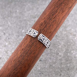 Men's Celtic Spiral Oxidized Silver Toe Ring - Tribal Waves Silver