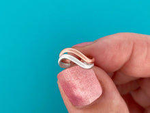 Load image into Gallery viewer, Rose Gold &amp; Silver Wavy Ear Cuff - Tribal Waves Silver