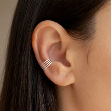 Load image into Gallery viewer, Silver 4 Band Ear Cuff