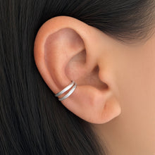 Load image into Gallery viewer, Caladesi Double Ear Cuff - Tribal Waves Silver