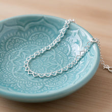 Load image into Gallery viewer, Silver Heart Chain Anklet - Tribal Waves Silver