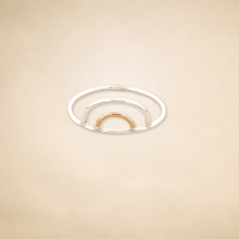 Load image into Gallery viewer, Mixed Metal Sunrise Finger Ring - Tribal Waves Silver