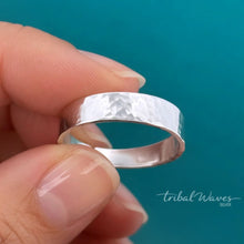 Load image into Gallery viewer, Cigar Band Sterling Silver Adjustable Toe Ring - Tribal Waves Silver