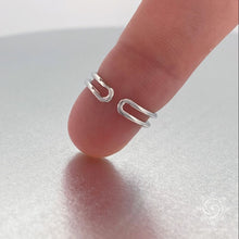 Load image into Gallery viewer, Double Band Sterling Silver Toe Ring - Tribal Waves Silver