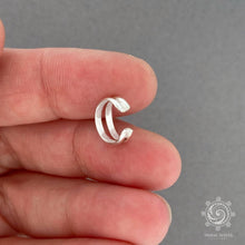 Load image into Gallery viewer, Double Domed Mini Ear Cuff - Tribal Waves Silver