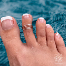 Load image into Gallery viewer, Hammered Rose Gold &amp; Sterling Silver Toe Ring - Tribal Waves Silver