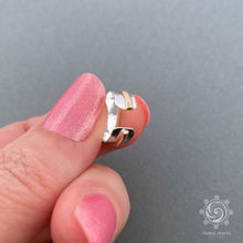 Load image into Gallery viewer, Sterling Silver and Gold Fill Banded Ear Cuff - Tribal Waves Silver