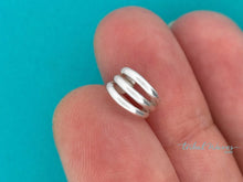 Load image into Gallery viewer, Triple Domed Mini Ear Cuff - Tribal Waves Silver