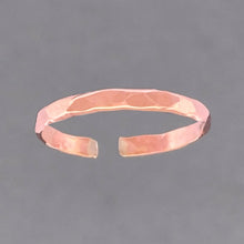 Load image into Gallery viewer, Faceted Rose Gold Adjustable Toe Ring - Tribal Waves Silver